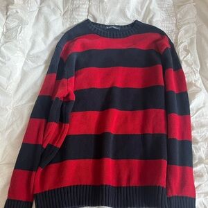 brianna cotton thick stripe brandy melville sweater red and black